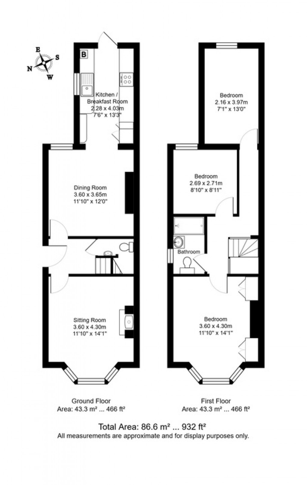 Floorplan for Avon Street, Tunbridge Wells