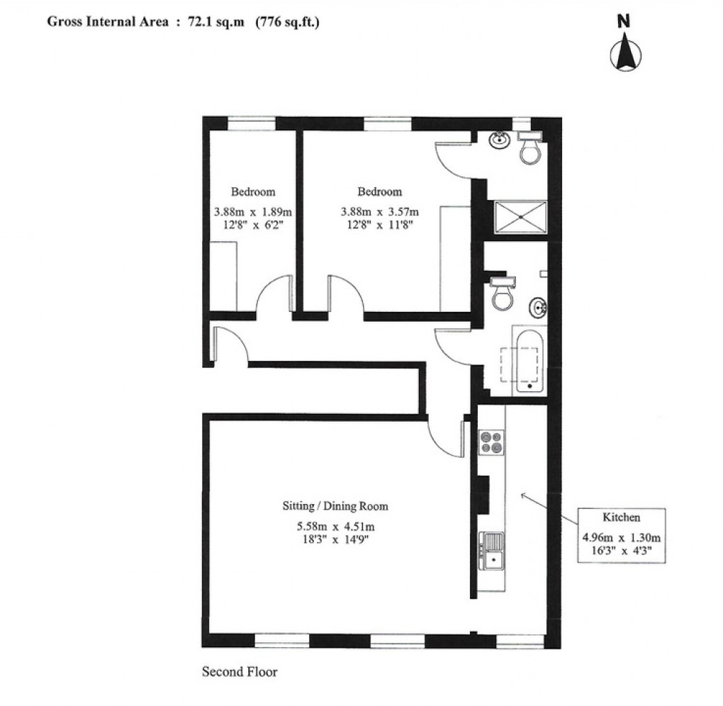 Floorplan for York Road, Tunbridge Wells