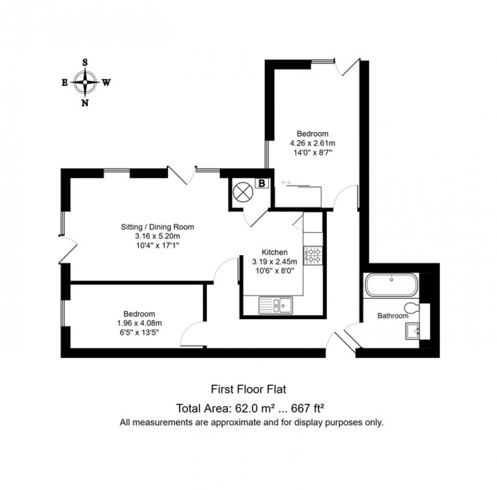 Floorplan for Vista Apartments, Pembury Road, Tunbridge Wells, Kent
