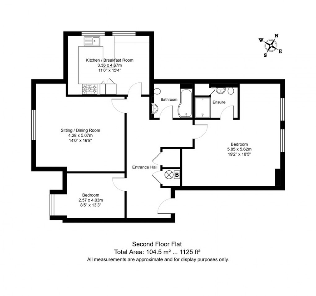 Floorplan for Flat 5, Great Durgates Close, Wadhurst, East Sussex