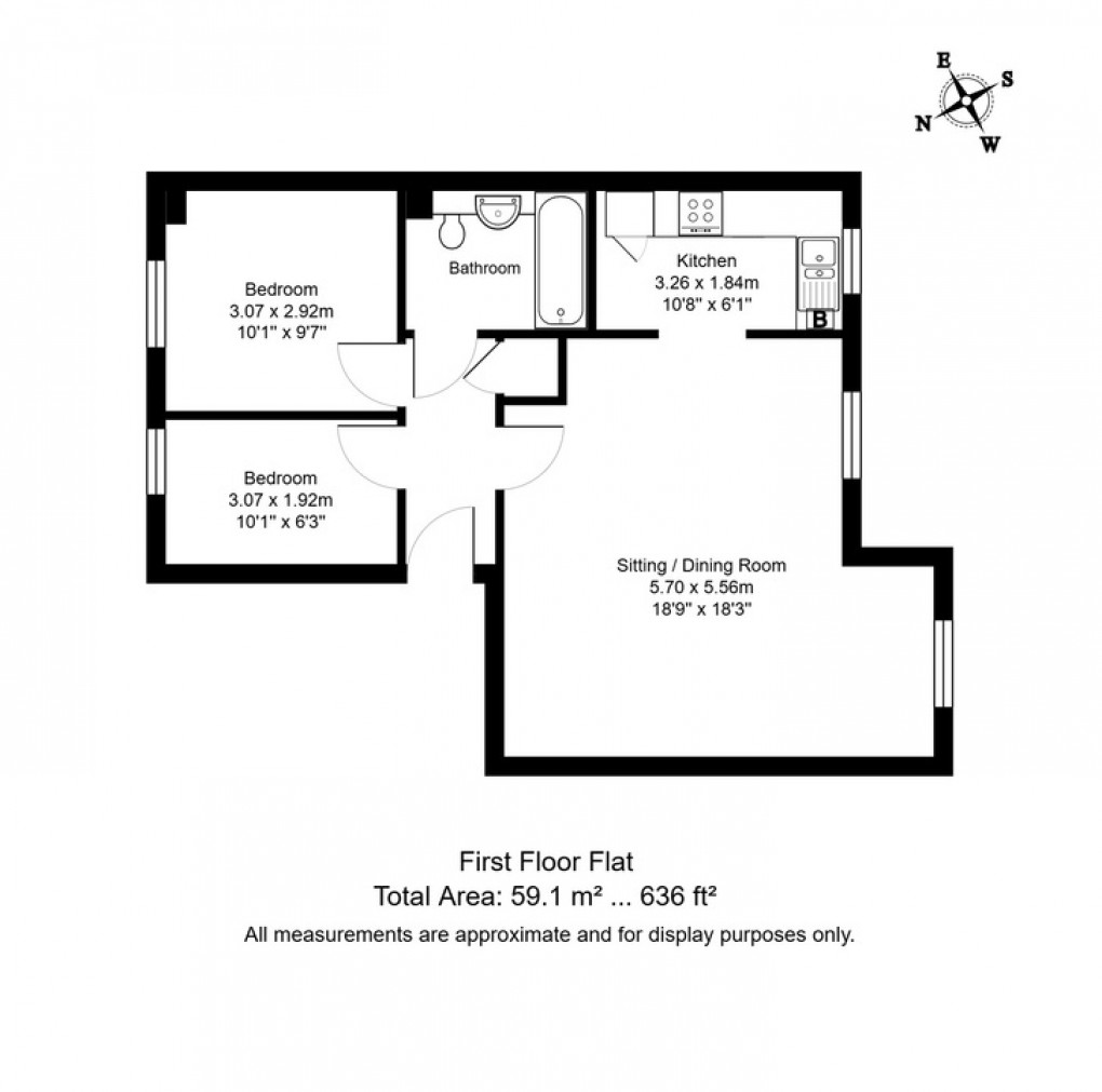 Floorplan for Flat 2 Railway House, Tunbridge Wells, Kent