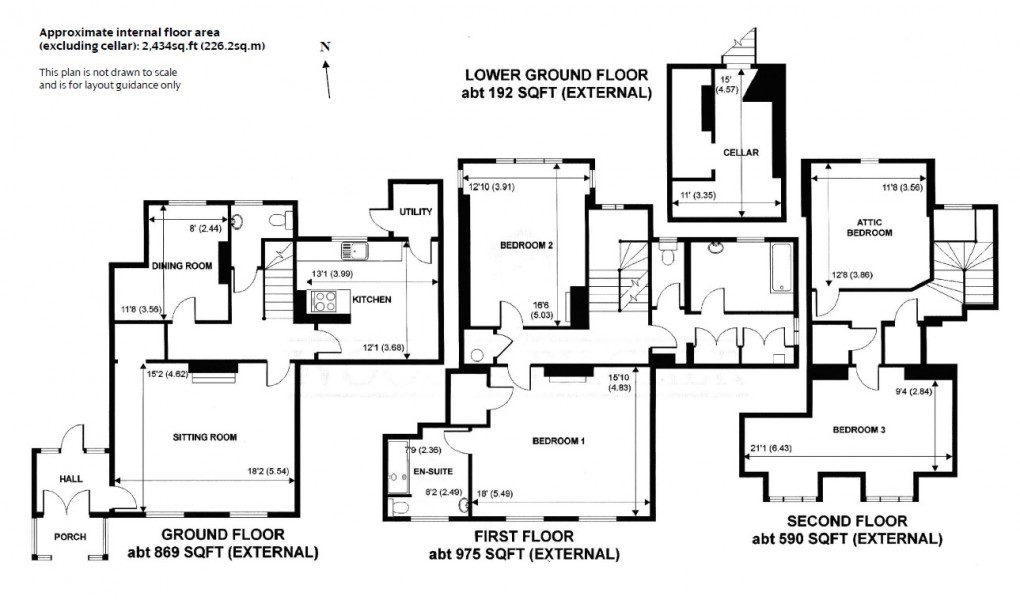 Floorplan for Vicarage Lane, Burwash Common, East Sussex