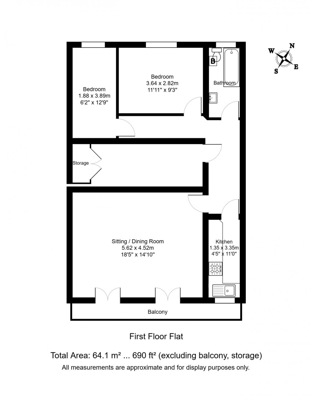 Floorplan for York Road, Tunbridge Wells, Kent